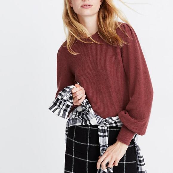 Madewell Baybrook Balloon Sleeve Pullover Sweater - Picture 1 of 5